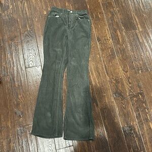 Paxon corduroy high-rise boot cut pants size 26,green
